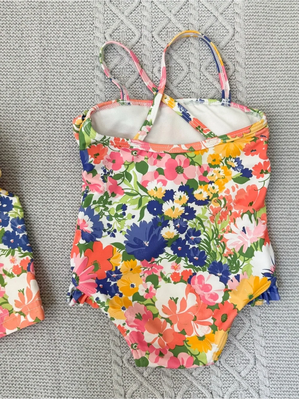 Janie and Jack Matching Siblings Floral Swimsuits Boy Size 3 Baby Girl 6-12M